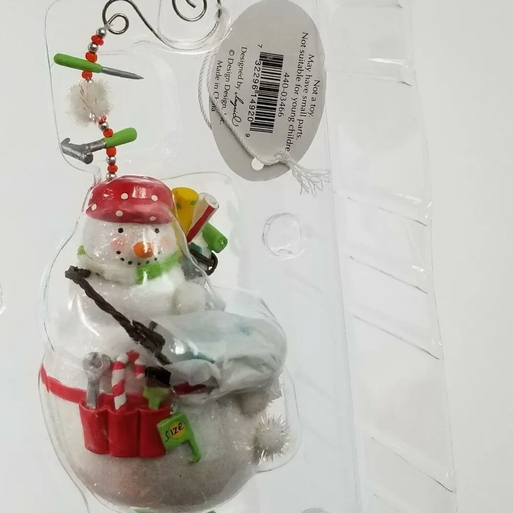 Snowman Handyman Christmas Ornament Ingrid Weekend Warrior New